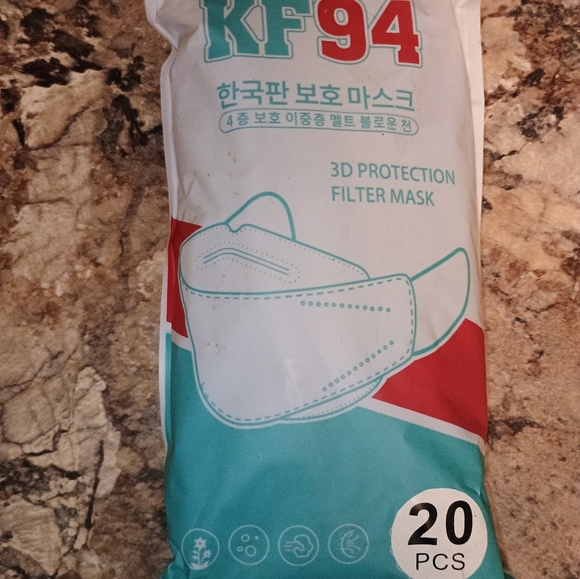 KF94 Protective Face Masks - 20 Pack White 20 Pk.Black.new - Picture 2 of 4